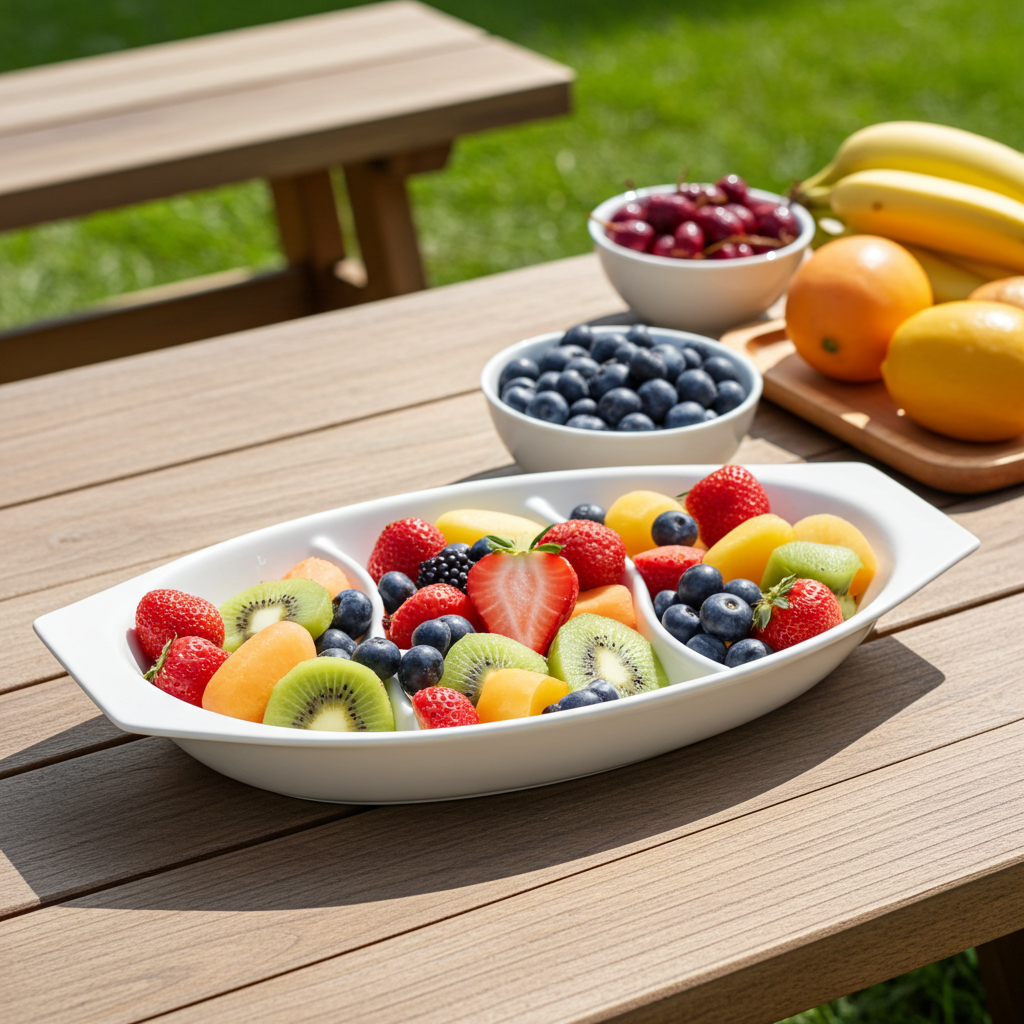 Accessories 11 inch x 4.5 inch 3-Section Tray, 6/Case