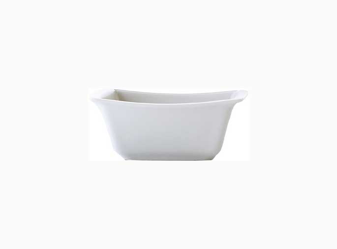 Porvasal Gondola bowls, 11 oz., 5.5"x4.7", square, bright white, porcelin, 6/Case image 0