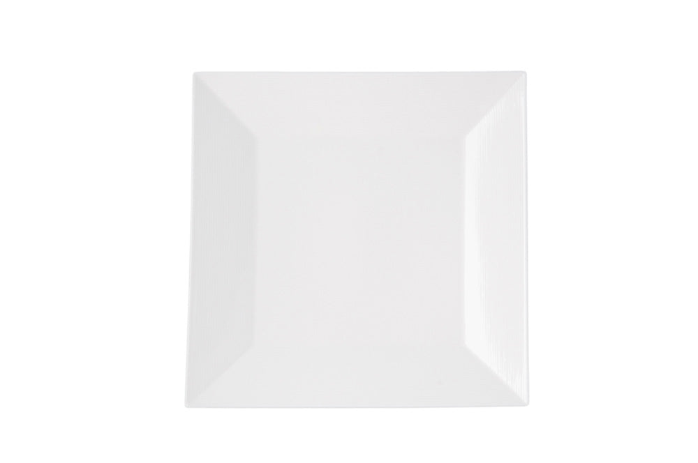 K-Line Plate, 10.75", square, wide rim, rolled edge, porcelain, bright white, K-Line image 0