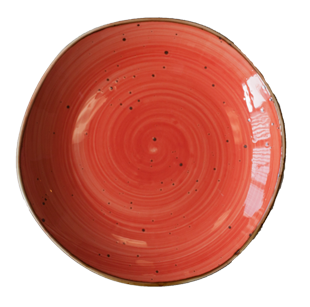 MCIC Organic Plate, 12", round, free form, porcelain, orange, , Price for case of 4 image 0