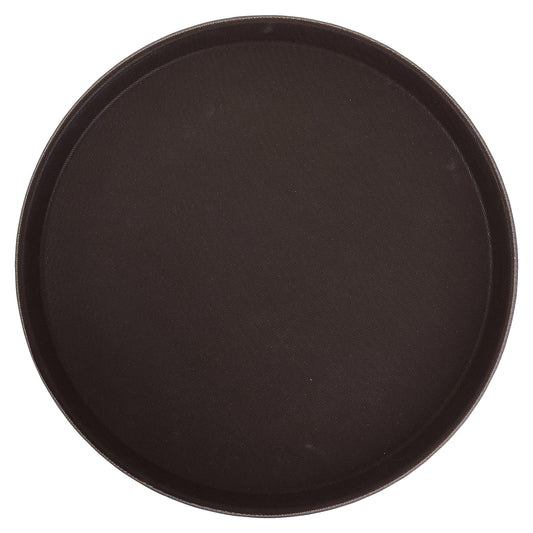 WInco Easy-Hold 11" Round Rubber-Lined Plastic Tray