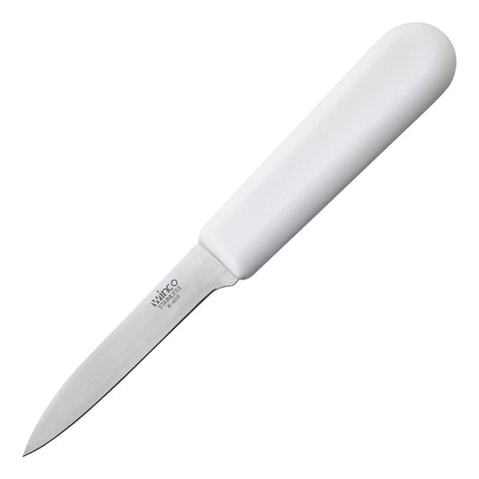 Winco Paring Knife, White Polypropylene Handle