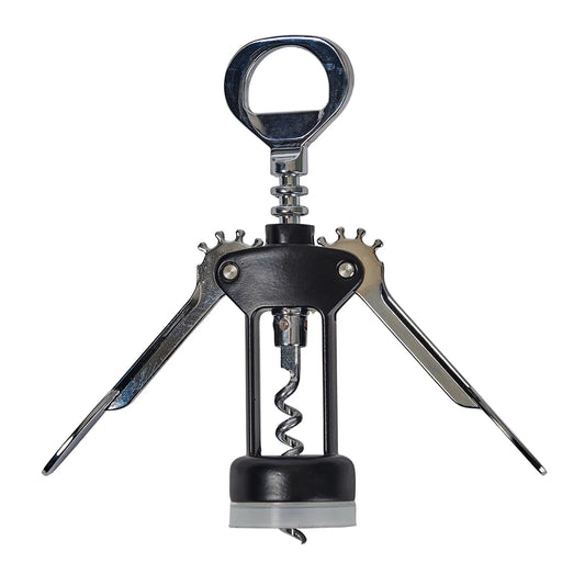 Winco Wing-Type Corkscrew – Black, Heavy-Duty Wine Bottle Opener