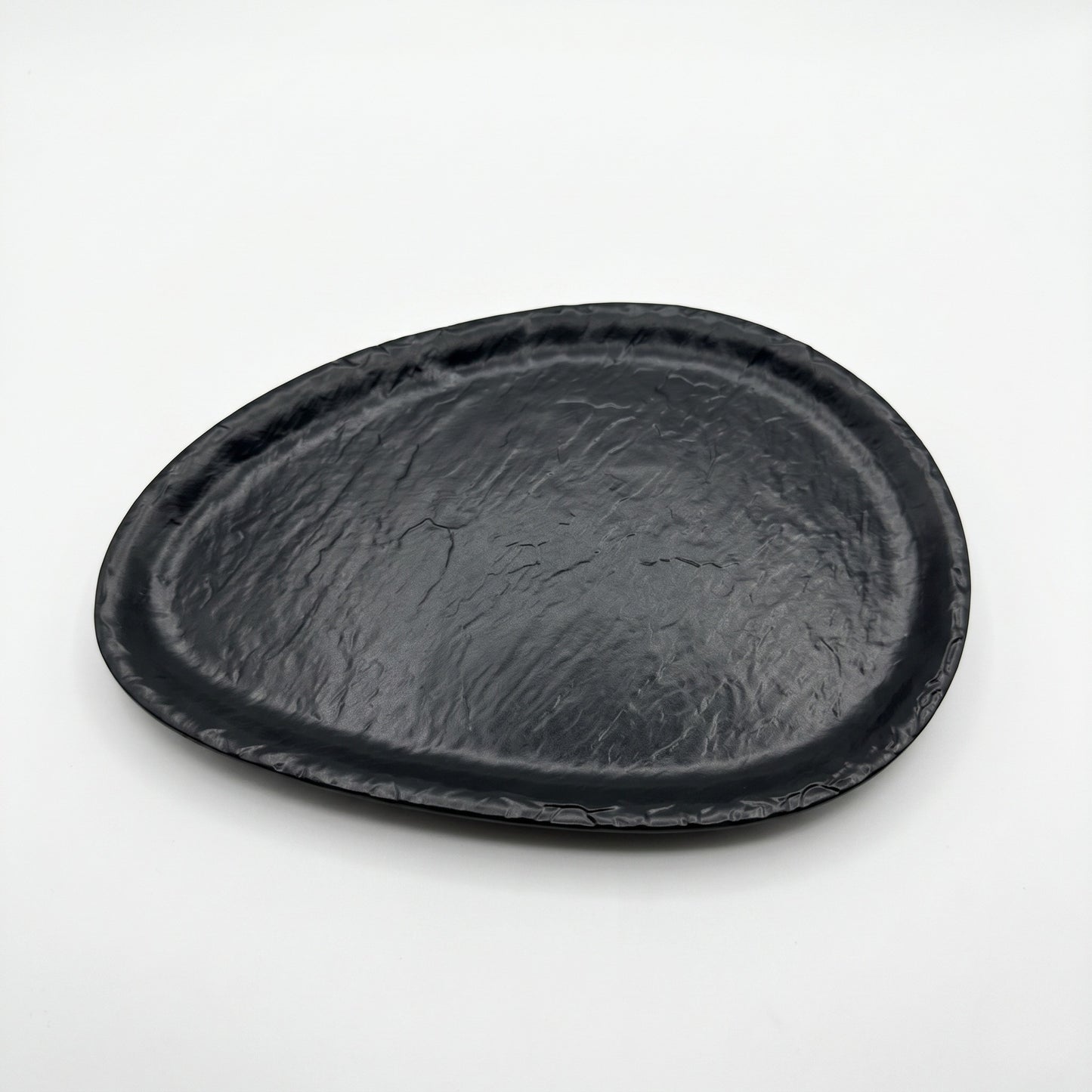 MCIC JQY 14" Matte Black Melamine Oval Plate, 6/Case